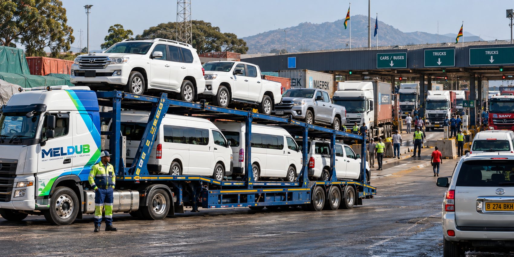 MELDUB fleet at a SADC border crossing